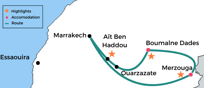 3 DAYS TRIP MAP DESERT