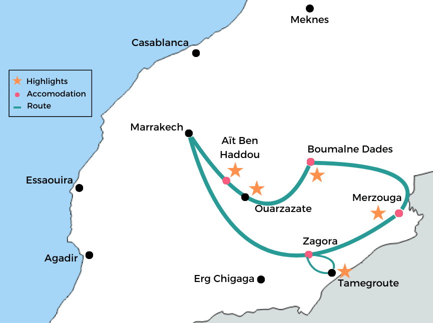 5 DAYS TRIP MAP DESERT